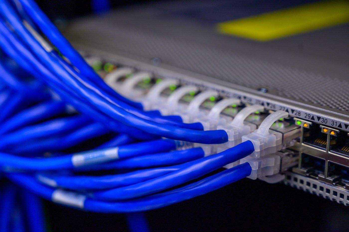 Patch panel with structured cabling neatly terminated